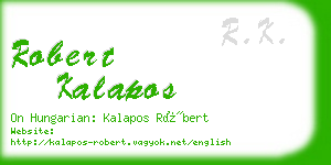 robert kalapos business card